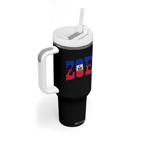 Zoe Haitian Pride Tumbler With Handle Haiti Flag Culture Heritage Pride TS02 Print Your Wear