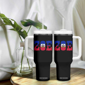 Zoe Haitian Pride Tumbler With Handle Haiti Flag Culture Heritage Pride TS02 Print Your Wear