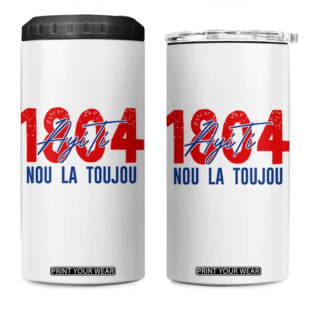 Haiti 1804 Ayiti Nou La Toujou 4 in 1 Can Cooler Tumbler Independence Haiti Heritage Pride TS02 One Size: 16 oz White Print Your Wear