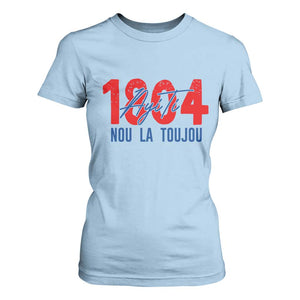 Haiti 1804 Ayiti Nou La Toujou T Shirt For Women Independence Haiti Heritage Pride TS02 Light Blue Print Your Wear