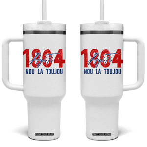 Haiti 1804 Ayiti Nou La Toujou Tumbler With Handle Independence Haiti Heritage Pride TS02 One Size: 40 oz White Print Your Wear