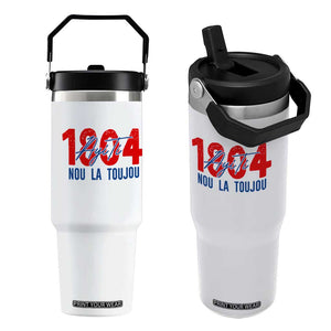 Haiti 1804 Ayiti Nou La Toujou Flip Straw Tumbler Independence Haiti Heritage Pride TS02 One Size: 30 oz White Print Your Wear