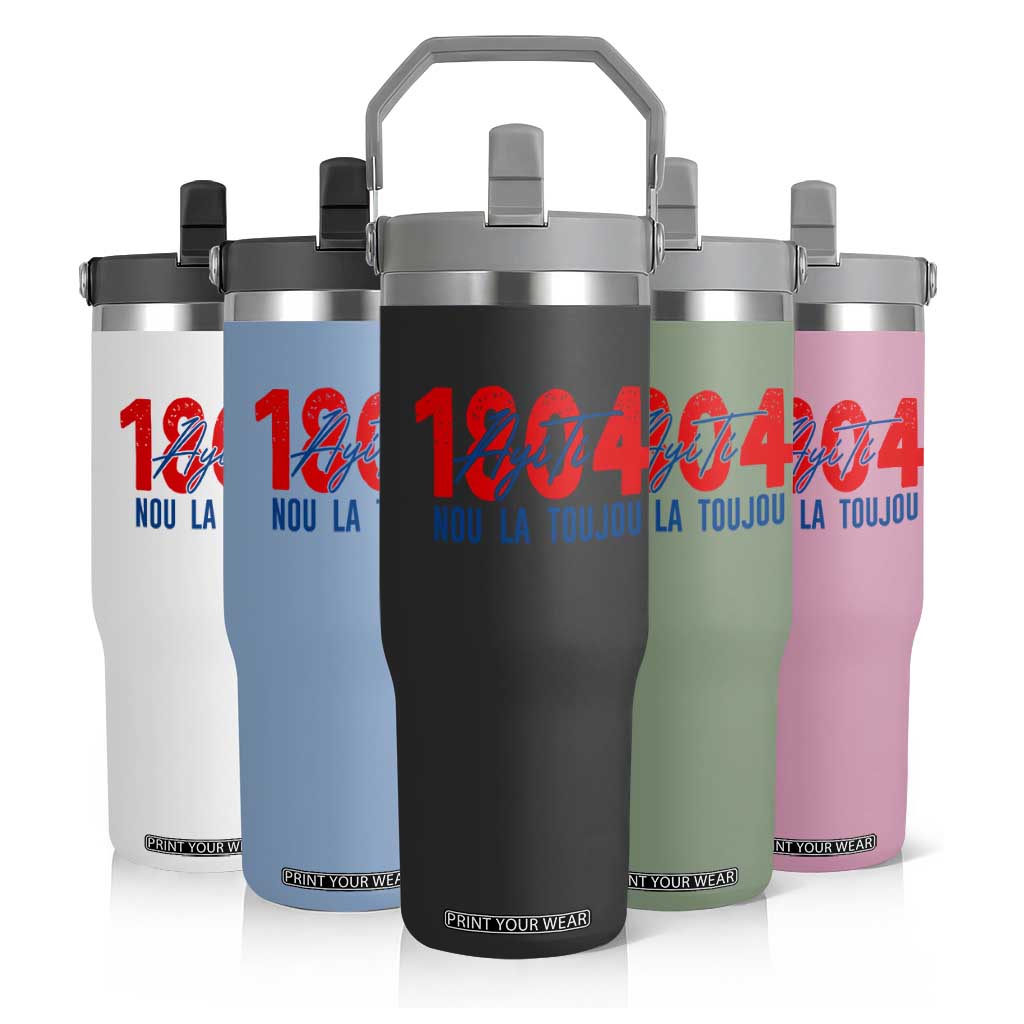 Haiti 1804 Ayiti Nou La Toujou Flip Straw Tumbler Independence Haiti Heritage Pride TS02 Print Your Wear