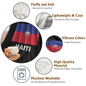 Vintage Distressed Haiti Flag Throw Blanket Haitian Heritage Pride TS02 Print Your Wear