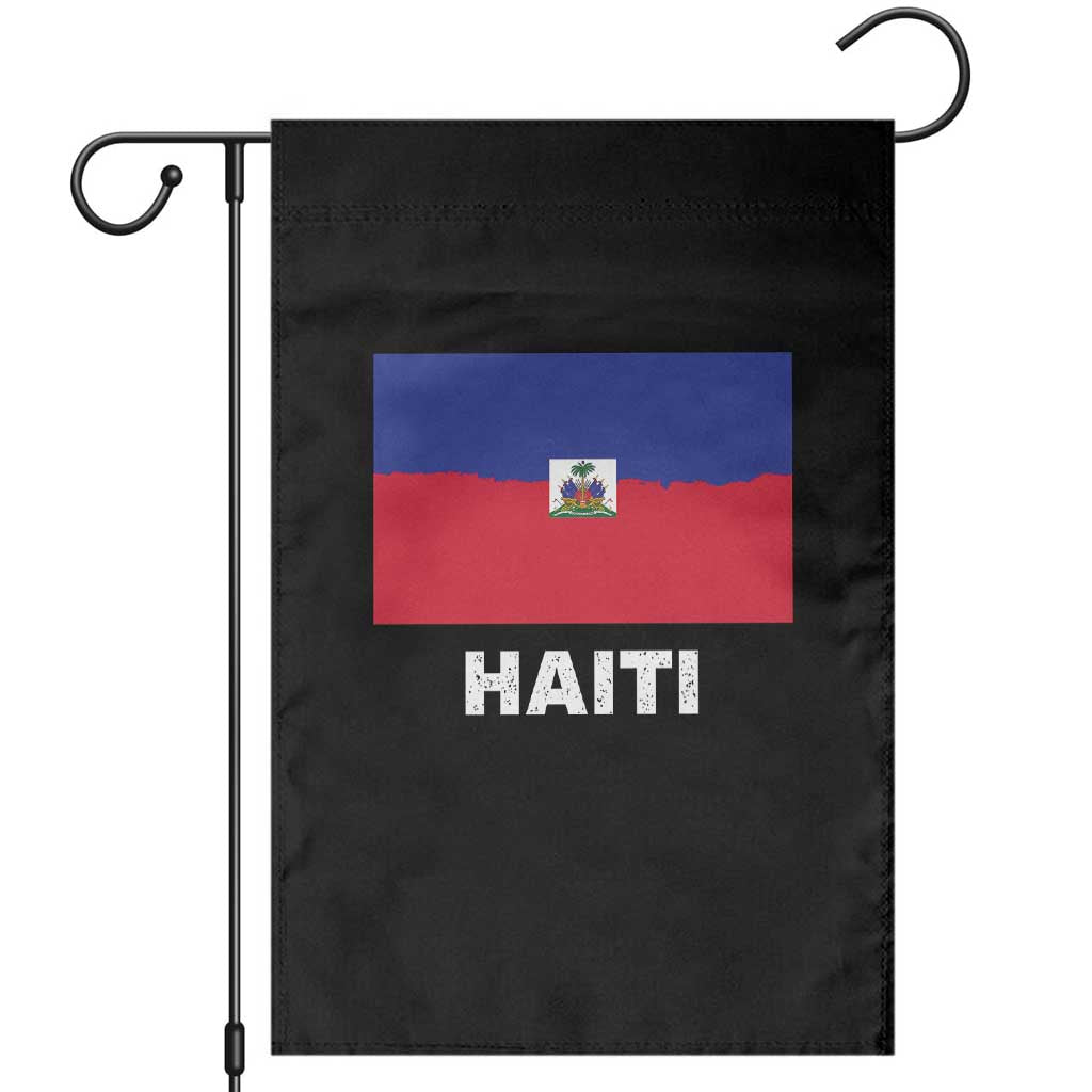 Vintage Distressed Haiti Flag Garden Flag Haitian Heritage Pride TS02 Black Print Your Wear