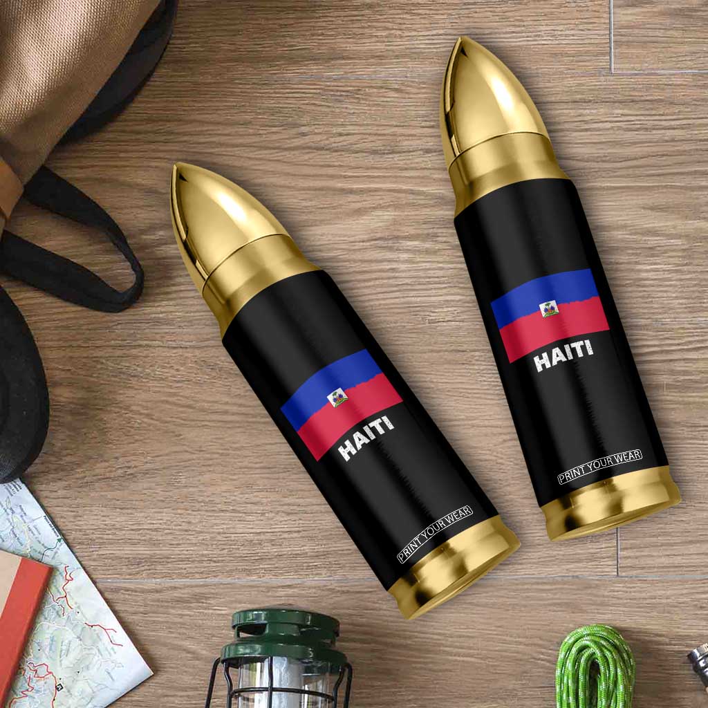 Vintage Distressed Haiti Flag Bullet Tumbler Haitian Heritage Pride TS02 Print Your Wear