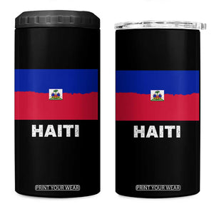 Vintage Distressed Haiti Flag 4 in 1 Can Cooler Tumbler Haitian Heritage Pride TS02 One Size: 16 oz Black Print Your Wear