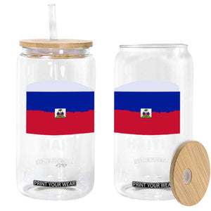 Vintage Distressed Haiti Flag Glass Can Haitian Heritage Pride TS02 Print Your Wear