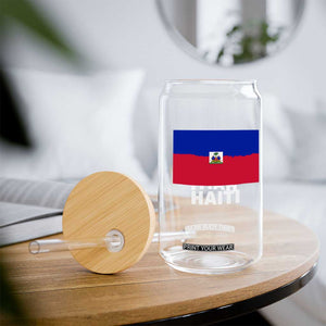 Vintage Distressed Haiti Flag Glass Can Haitian Heritage Pride TS02 Print Your Wear