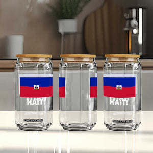 Vintage Distressed Haiti Flag Glass Can Haitian Heritage Pride TS02 Print Your Wear