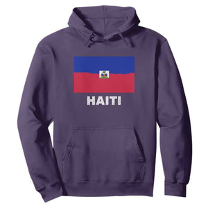 Vintage Distressed Haiti Flag Hoodie Haitian Heritage Pride TS02 Purple Print Your Wear