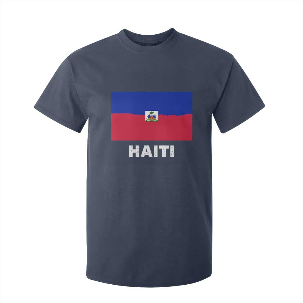 Vintage Distressed Haiti Flag T Shirt For Kid Haitian Heritage Pride TS02 Navy Print Your Wear