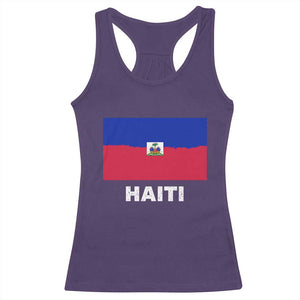 Vintage Distressed Haiti Flag Racerback Tank Top Haitian Heritage Pride TS02 Purple Print Your Wear