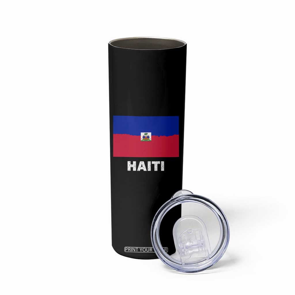 Vintage Distressed Haiti Flag Skinny Tumbler Haitian Heritage Pride TS02 Print Your Wear