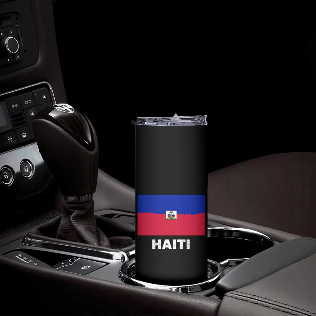Vintage Distressed Haiti Flag Skinny Tumbler Haitian Heritage Pride TS02 Print Your Wear