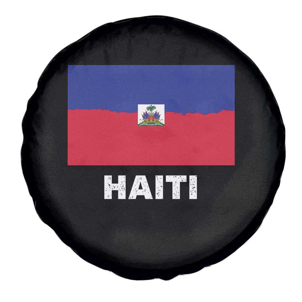 Vintage Distressed Haiti Flag Spare Tire Cover Haitian Heritage Pride TS02 Print Your Wear