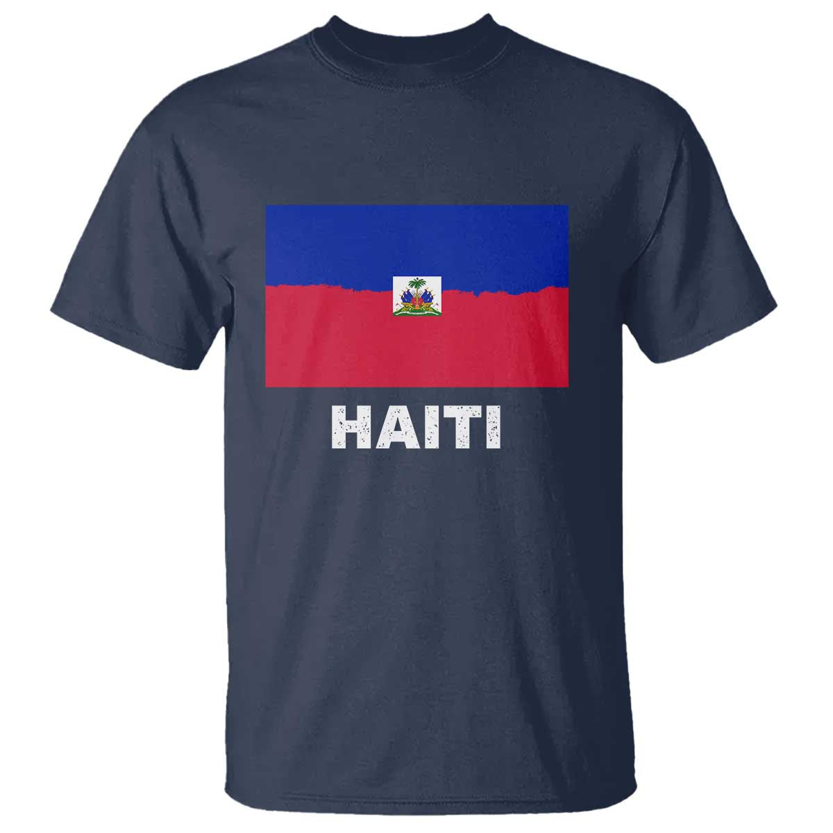 Vintage Distressed Haiti Flag T Shirt Haitian Heritage Pride TS02 Navy Print Your Wear
