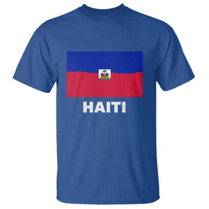 Vintage Distressed Haiti Flag T Shirt Haitian Heritage Pride TS02 Royal Blue Print Your Wear