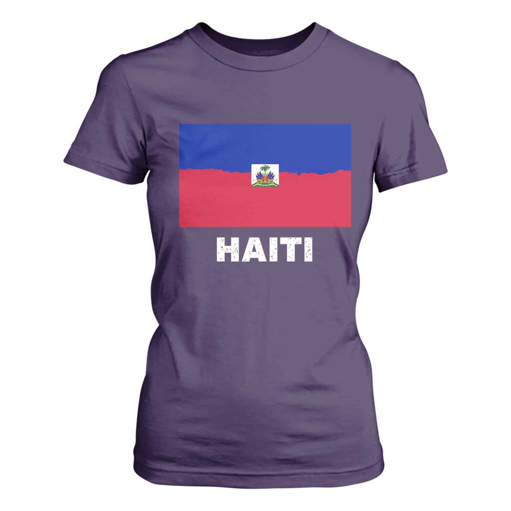 Vintage Distressed Haiti Flag T Shirt For Women Haitian Heritage Pride TS02 Purple Print Your Wear