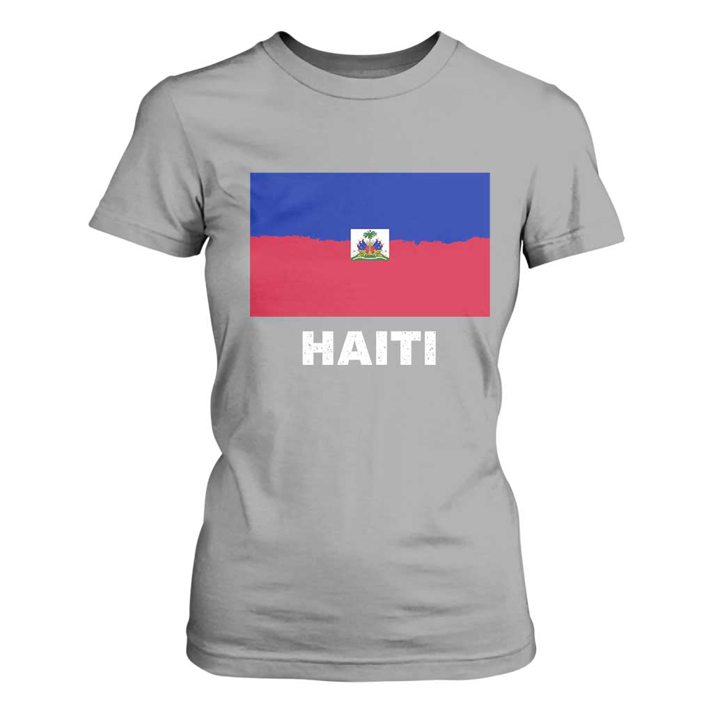 Vintage Distressed Haiti Flag T Shirt For Women Haitian Heritage Pride TS02 Sport Gray Print Your Wear