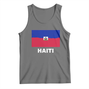 Vintage Distressed Haiti Flag Tank Top Haitian Heritage Pride TS02 Black Heather Print Your Wear
