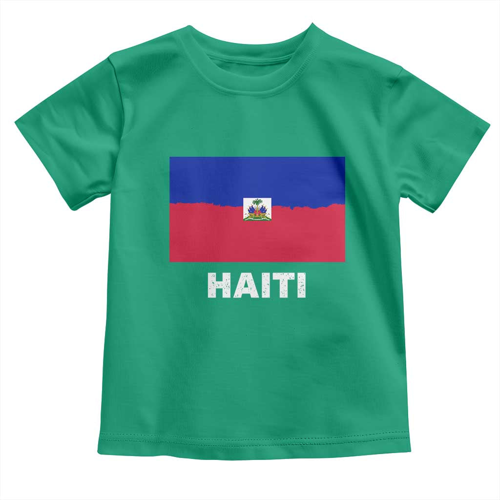 Vintage Distressed Haiti Flag Toddler T Shirt Haitian Heritage Pride TS02 Irish Green Print Your Wear