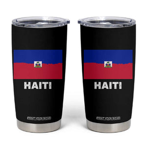 Vintage Distressed Haiti Flag Tumbler Cup Haitian Heritage Pride TS02 Black Print Your Wear
