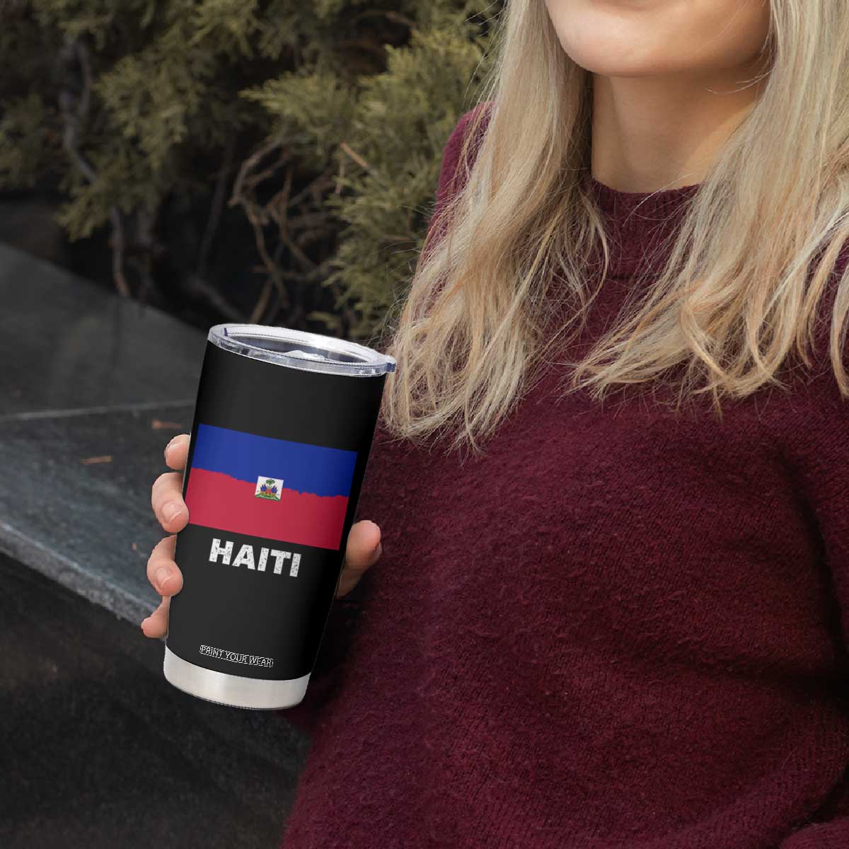 Vintage Distressed Haiti Flag Tumbler Cup Haitian Heritage Pride TS02 Print Your Wear