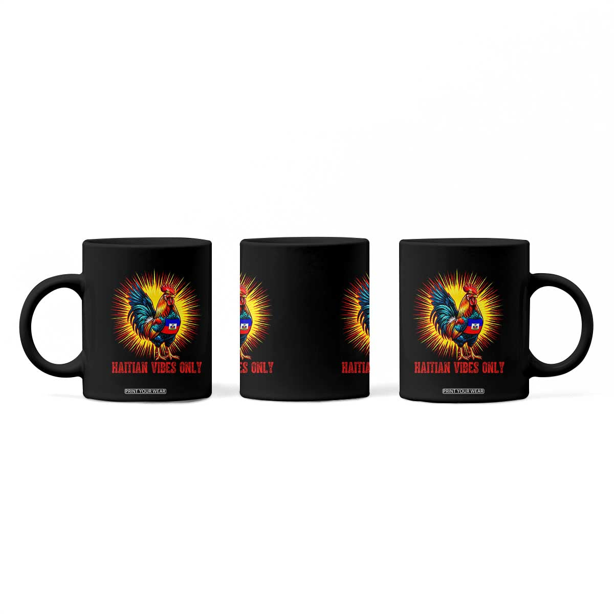 Proud Haitian Rooster Flag Coffee Mug Majestic National Symbol Haiti Heritage Pride TS02 Print Your Wear