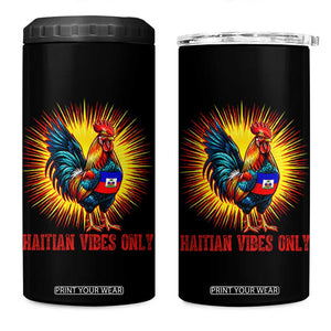 Proud Haitian Rooster Flag 4 in 1 Can Cooler Tumbler Majestic National Symbol Haiti Heritage Pride TS02 One Size: 16 oz Black Print Your Wear