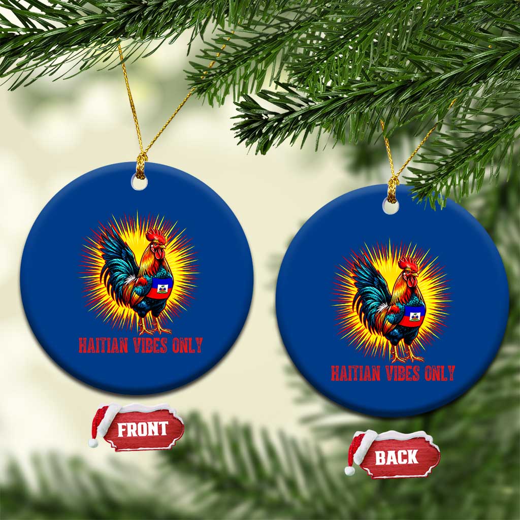 Proud Haitian Rooster Flag Ceramic Ornament Majestic National Symbol Haiti Heritage Pride TS02 1pc Blue Print Your Wear