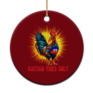 Proud Haitian Rooster Flag Ceramic Ornament Majestic National Symbol Haiti Heritage Pride TS02 1pc Red Print Your Wear