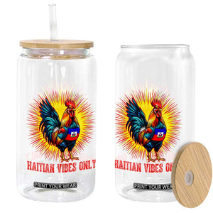 Proud Haitian Rooster Flag Glass Can Majestic National Symbol Haiti Heritage Pride TS02 Print Your Wear