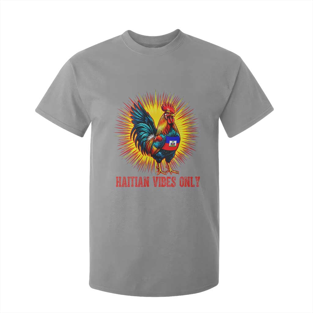 Proud Haitian Rooster Flag T Shirt For Kid Majestic National Symbol Haiti Heritage Pride TS02 Sport Gray Print Your Wear