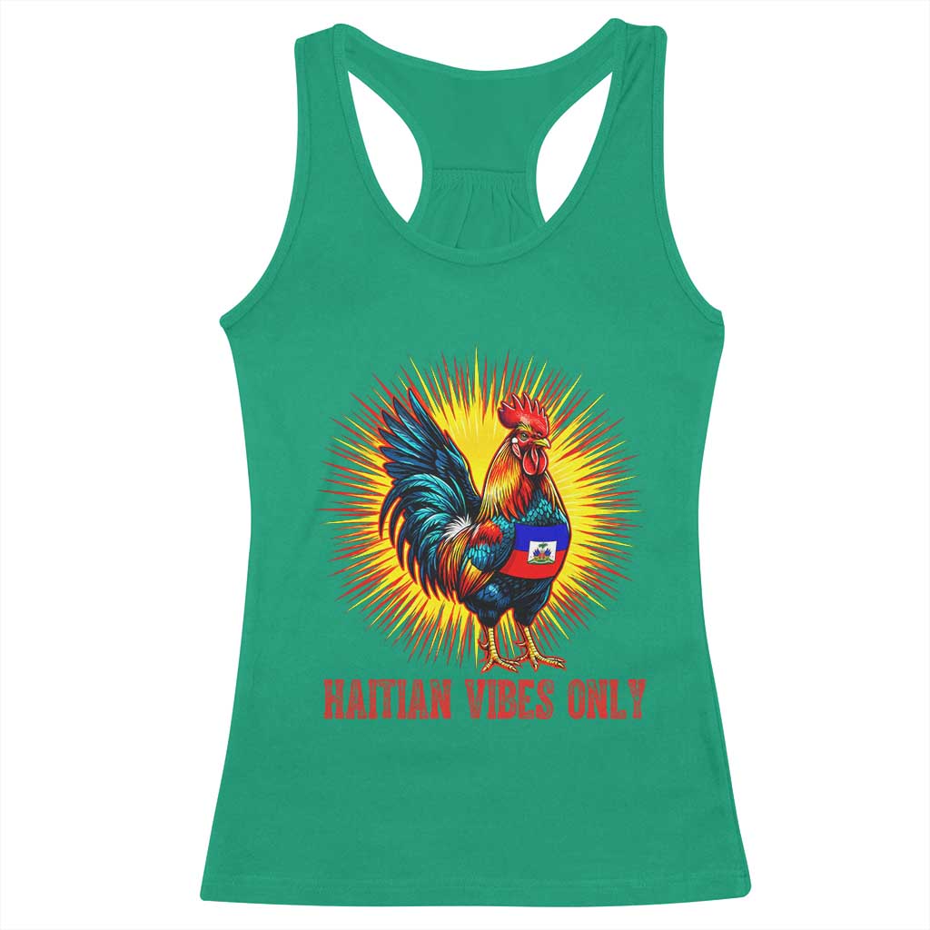 Proud Haitian Rooster Flag Racerback Tank Top Majestic National Symbol Haiti Heritage Pride TS02 Irish Green Print Your Wear