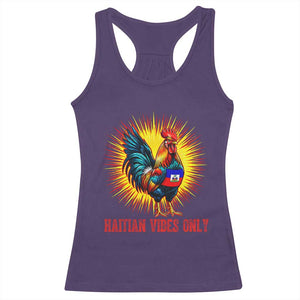 Proud Haitian Rooster Flag Racerback Tank Top Majestic National Symbol Haiti Heritage Pride TS02 Purple Print Your Wear