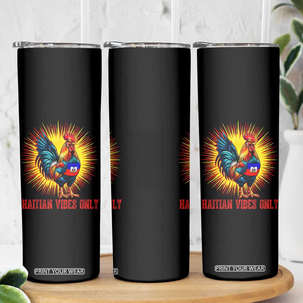 Proud Haitian Rooster Flag Skinny Tumbler Majestic National Symbol Haiti Heritage Pride TS02 Print Your Wear