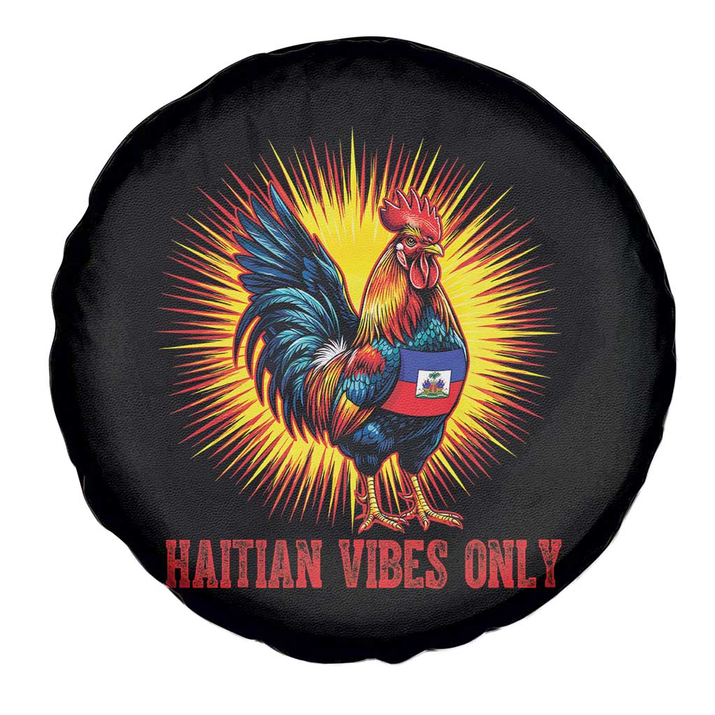 Proud Haitian Rooster Flag Spare Tire Cover Majestic National Symbol Haiti Heritage Pride TS02 Print Your Wear