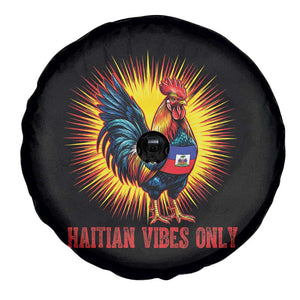 Proud Haitian Rooster Flag Spare Tire Cover Majestic National Symbol Haiti Heritage Pride TS02 Print Your Wear
