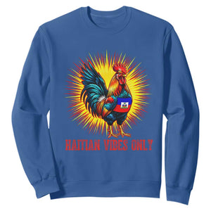Proud Haitian Rooster Flag Sweatshirt Majestic National Symbol Haiti Heritage Pride TS02 Royal Blue Print Your Wear