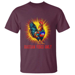 Proud Haitian Rooster Flag T Shirt Majestic National Symbol Haiti Heritage Pride TS02 Maroon Print Your Wear