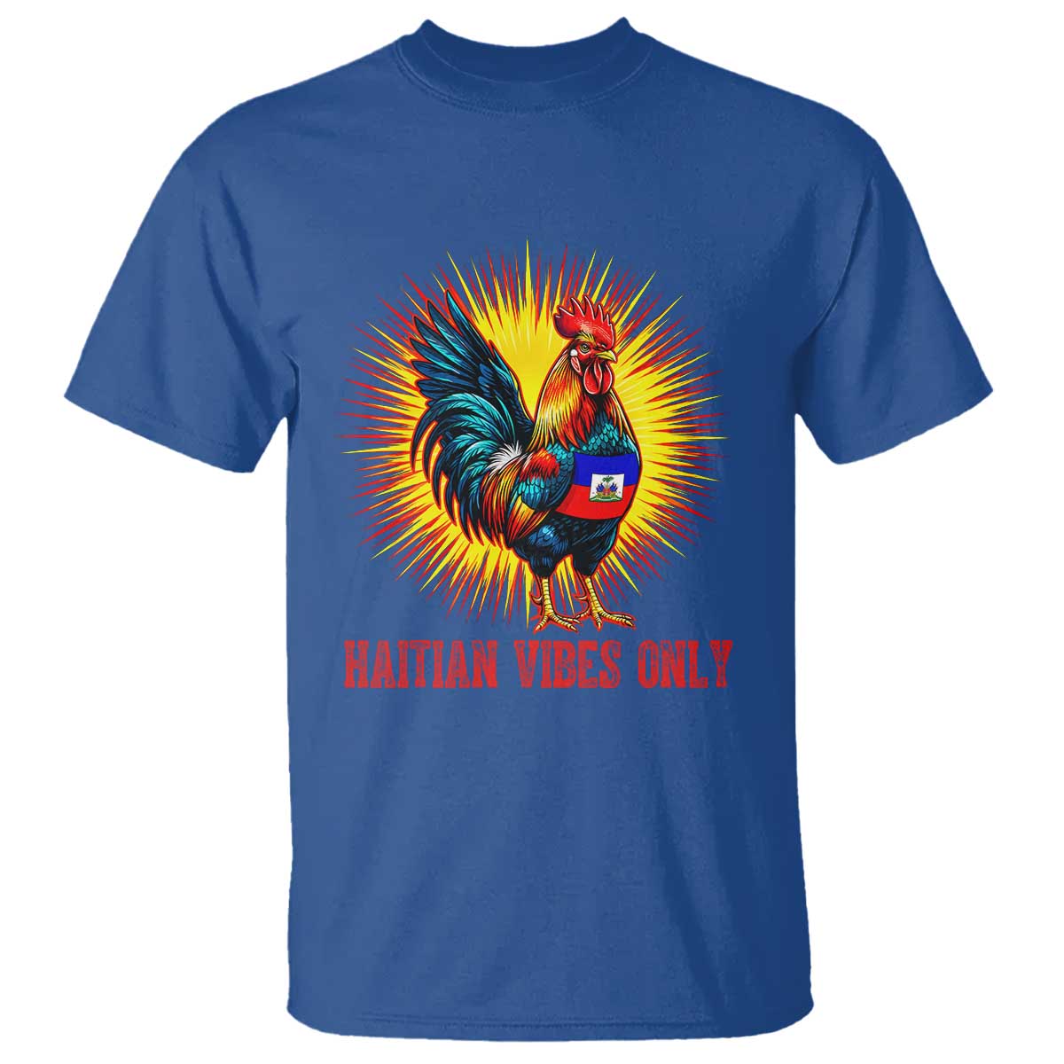 Proud Haitian Rooster Flag T Shirt Majestic National Symbol Haiti Heritage Pride TS02 Royal Blue Print Your Wear