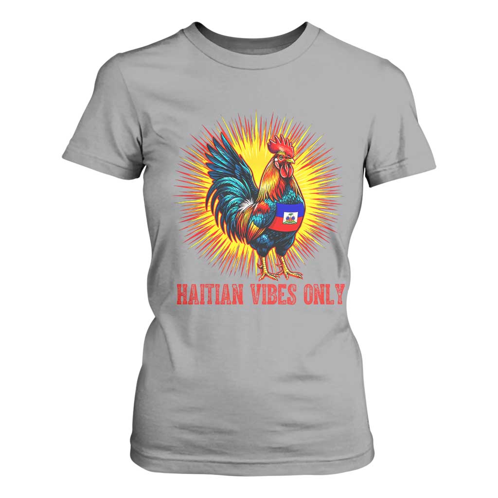 Proud Haitian Rooster Flag T Shirt For Women Majestic National Symbol Haiti Heritage Pride TS02 Sport Gray Print Your Wear