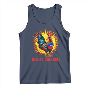 Proud Haitian Rooster Flag Tank Top Majestic National Symbol Haiti Heritage Pride TS02 Navy Print Your Wear
