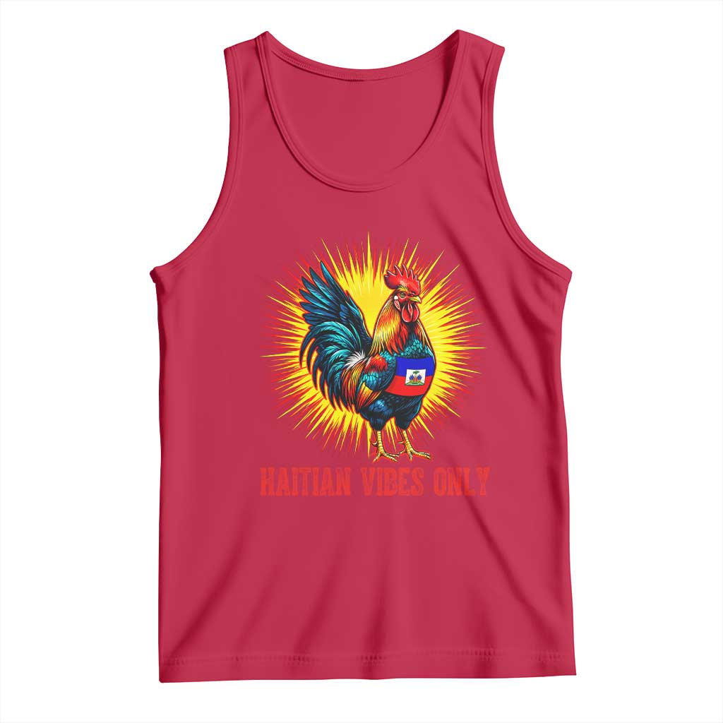 Proud Haitian Rooster Flag Tank Top Majestic National Symbol Haiti Heritage Pride TS02 Red Print Your Wear
