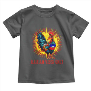 Proud Haitian Rooster Flag Toddler T Shirt Majestic National Symbol Haiti Heritage Pride TS02 Dark Heather Print Your Wear