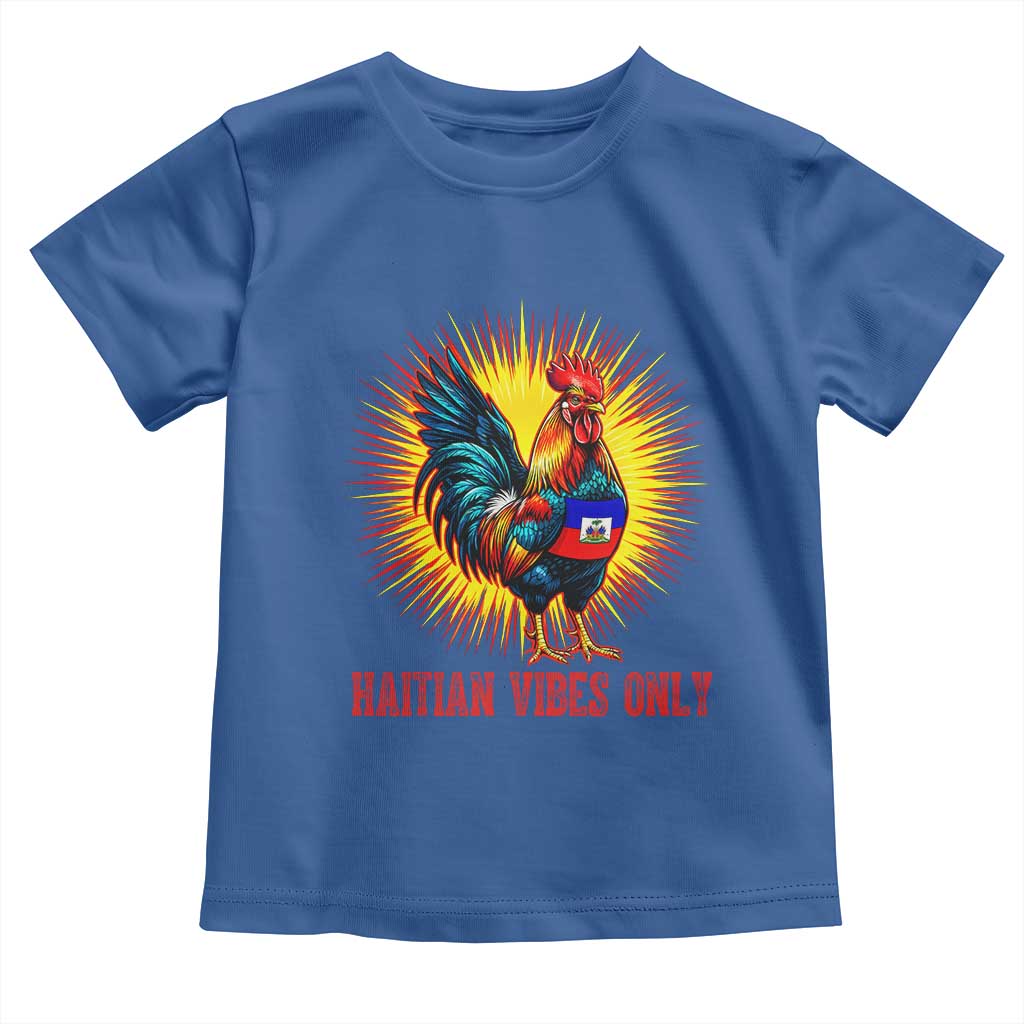 Proud Haitian Rooster Flag Toddler T Shirt Majestic National Symbol Haiti Heritage Pride TS02 Royal Blue Print Your Wear