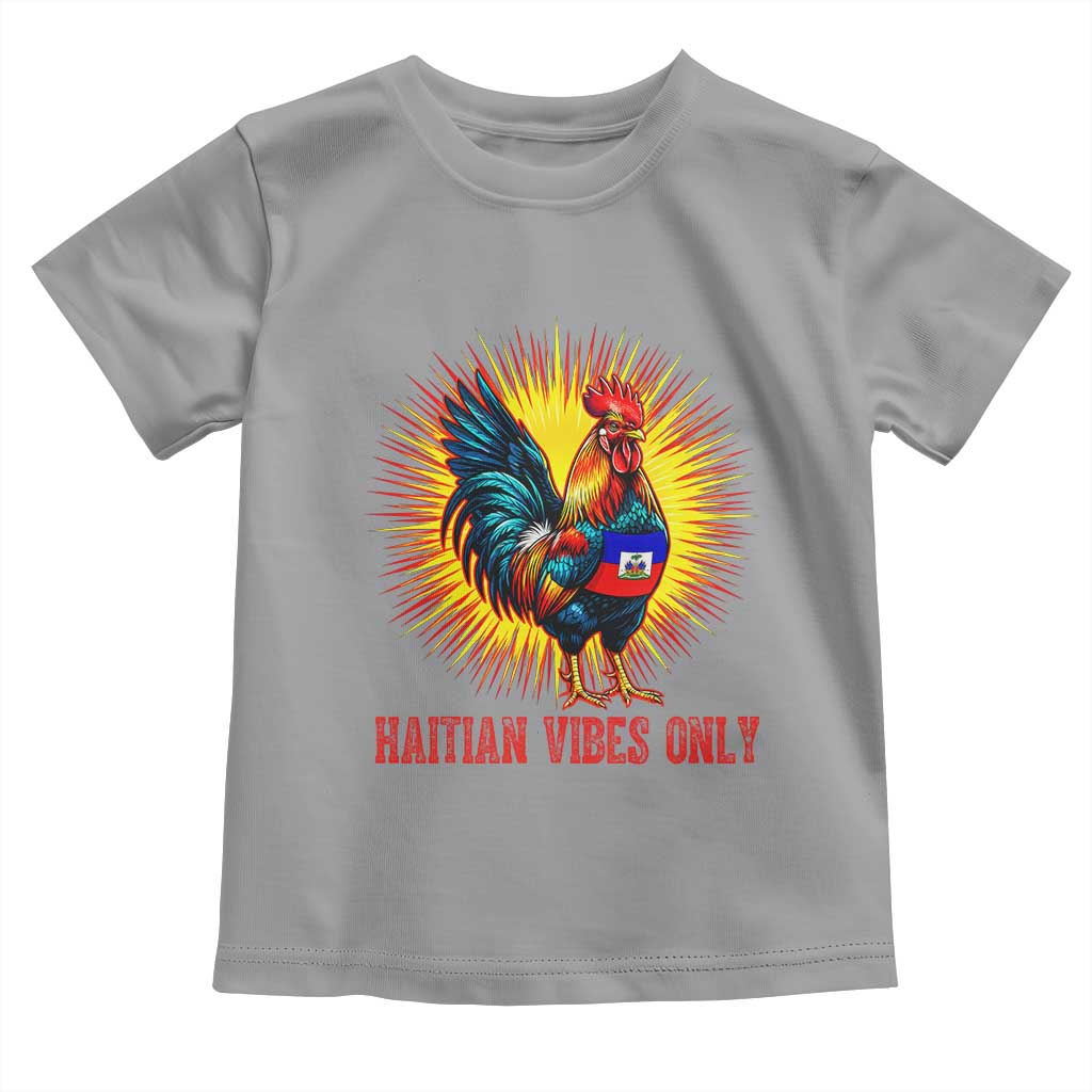 Proud Haitian Rooster Flag Toddler T Shirt Majestic National Symbol Haiti Heritage Pride TS02 Sport Gray Print Your Wear