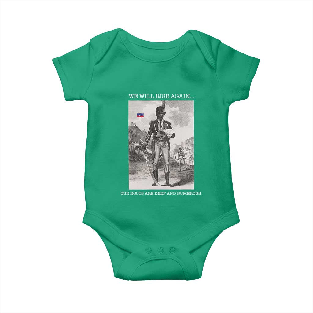 Haitian Revolution Toussaint Louverture Baby Onesie We Will Rise Again Historic Graphic TS02 Irish Green Print Your Wear