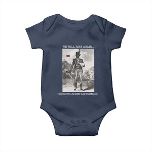 Haitian Revolution Toussaint Louverture Baby Onesie We Will Rise Again Historic Graphic TS02 Navy Print Your Wear